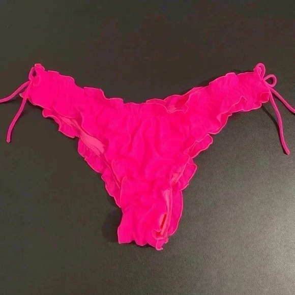 SOLID & STRIPED NWT Bikini Regina Ruffle Frill Bottoms 90s Tie String Cheeky - Picture 10 of 16